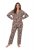 Ulla Popken 852649 Pyjama à motifs et col chemise Marron - Pyjamas/vêtements de détente - 