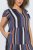 Ulla Popken 852771 Robe rayée à volants Bleu marine - Robes - Des robes dans toutes les tailles