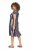 Ulla Popken 852771 Robe rayée à volants Bleu marine - Robes - Des robes dans toutes les tailles
