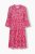 Ulla Popken 852841 Robe fleurie à volants Magenta - Robes midi - Robes mi-longues pour femmes rondes