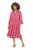Ulla Popken 852841 Robe fleurie à volants Magenta - Robes midi - Robes mi-longues pour femmes rondes