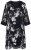 Ulla Popken 852959 Robe fleurie à manches 3/4 Noir - Robes midi - Robes mi-longues pour femmes rondes