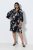 Ulla Popken 852959 Robe fleurie à manches 3/4 Noir - Robes midi - Robes mi-longues pour femmes rondes