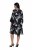 Ulla Popken 852959 Robe fleurie à manches 3/4 Noir - Robes midi - Robes mi-longues pour femmes rondes