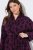 Ulla Popken 853168 Peignoir en éponge à imprimé animal Prune - Robes de chambre & peignoirs - 
