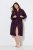Ulla Popken 853168 Peignoir en éponge à imprimé animal Prune - Robes de chambre & peignoirs - 