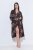 Ulla Popken 853204 Peignoir fleuri Marron - Robes de chambre & peignoirs - 
