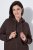 Ulla Popken 853577 Veste en polaire maille à capuche et imprimé Brun acajou - Vêtements en laine polaire - 