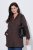 Ulla Popken 853577 Veste en polaire maille à capuche et imprimé Brun acajou - Vêtements en laine polaire - 