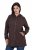 Ulla Popken 853577 Veste en polaire maille à capuche et imprimé Brun acajou - Vêtements en laine polaire - 