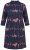 Ulla Popken 853590 Robe en jersey imprimée à manches 3/4 Bleu marine - Robes - Des robes dans toutes les tailles