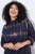 Ulla Popken 853590 Robe en jersey imprimée à manches 3/4 Bleu marine - Robes - Des robes dans toutes les tailles