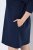 Ulla Popken 853652 Robe en velours à capuche Bleu marine - Robes de soirée - Robes de soirée en grandes tailles