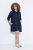 Ulla Popken 853652 Robe en velours à capuche Bleu marine - Robes de soirée - Robes de soirée en grandes tailles