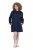 Ulla Popken 853652 Robe en velours à capuche Bleu marine - Robes de soirée - Robes de soirée en grandes tailles