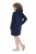 Ulla Popken 853652 Robe en velours à capuche Bleu marine - Robes de soirée - Robes de soirée en grandes tailles