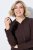 Ulla Popken 853669 Robe en maille à manches longues et capuche Brun acajou - Robes en maille - 