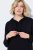 Ulla Popken 853669 Robe sweat à manches longues et capuche Bleu marine - Robes sweat - 