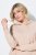 Ulla Popken 853669 Robe en maille à manches longues et capuche Beige - Robes midi - Robes mi-longues pour femmes rondes