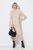 Ulla Popken 853669 Robe en maille à manches longues et capuche Beige - Robes midi - Robes mi-longues pour femmes rondes