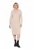 Ulla Popken 853669 Robe en maille à manches longues et capuche Beige - Robes midi - Robes mi-longues pour femmes rondes