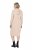 Ulla Popken 853669 Robe en maille à manches longues et capuche Beige - Robes midi - Robes mi-longues pour femmes rondes