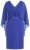 Ulla Popken 853675 Robe en mousseline à manches 3/4 Bleu - Robes de soirée - Robes de soirée en grandes tailles