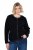 Ulla Popken 853685 Veste teddy courte à passepoils effet cuir Noir - Vestes - Vestes grande taille pour femme
