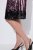 Ulla Popken 853768 Robe à sequins rayée Noir - Robes de soirée - Robes de soirée en grandes tailles