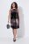 Ulla Popken 853768 Robe à sequins rayée Noir - Robes de soirée - Robes de soirée en grandes tailles