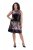 Ulla Popken 853768 Robe à sequins rayée Noir - Robes de soirée - Robes de soirée en grandes tailles