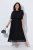 Ulla Popken 854031 Robe en mousseline à manches courtes Noir - Robes de soirée - Robes de soirée en grandes tailles
