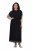 Ulla Popken 854031 Robe en mousseline à manches courtes Noir - Robes de soirée - Robes de soirée en grandes tailles
