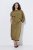 Ulla Popken 854048 Robe longue à manches longues Vert olive - Robes maxi - Robes longues pour femmes rondes