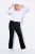 Ulla Popken 854910 Pantalon stretch chaud à taille élastique Noir - Pantalons en tissu - Pantalons larges femme grande taille