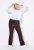 Ulla Popken 854910 Pantalon stretch chaud à taille élastique Brun acajou - Pantalons en tissu - Pantalons larges femme grande taille