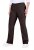Ulla Popken 854910 Pantalon stretch chaud à taille élastique Brun acajou - Pantalons en tissu - Pantalons larges femme grande taille