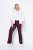 Ulla Popken 854910 Pantalon stretch chaud à taille élastique Aubergine - Pantalons en tissu - Pantalons larges femme grande taille