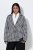 Ulla Popken 855173 Blazer en maille à carreaux Blanc cassé - Blazers - Vestes blazer pour femme, grandes tailles