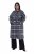 Ulla Popken 855250 Manteau en laine asymétrique à large col Gris chiné - Manteaux - Manteaux grande taille pour femme