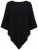 Ulla Popken 855277 Poncho en maille à ourlet pointu et col bateau Noir - Ponchos & capes - 