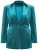 Ulla Popken 855499 Blazer en velours à strass Turquoise - Blazers - Vestes blazer pour femme, grandes tailles