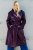Ulla Popken 855617 Trench effet cuir à ceinture nouée Bordeaux - Manteaux - Manteaux grande taille pour femme