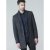 D555 Terry Checked Overcoat Charcoal - Vestes - Vestes homme grandes tailles