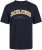 Jack & Jones CALEB VARSITY O-Neck T-Shirt Navy Blazer - T-shirts - T-shirts Homme Grande Taille