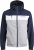 Jack & Jones RUSH White/Grey Blocking Bomber Jacket with Hood Navy Blazer - Vestes - Vestes homme grandes tailles