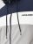 Jack & Jones RUSH White/Grey Blocking Bomber Jacket with Hood Navy Blazer - Vestes - Vestes homme grandes tailles