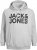 Jack & Jones CORP LOGO Large Print Hoodie Light Grey Melange - Sweatshirts & hoodies - Sweatshirts/Hoodies grande taille homme