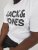 Jack & Jones CORP Logo T-Shirt White w Large Black Print - T-shirts - T-shirts Homme Grande Taille