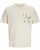  Jack & Jones Tavira Aop Pocket Crew Neck T-Shirt Antique White - T-shirts - T-shirts Homme Grande Taille
